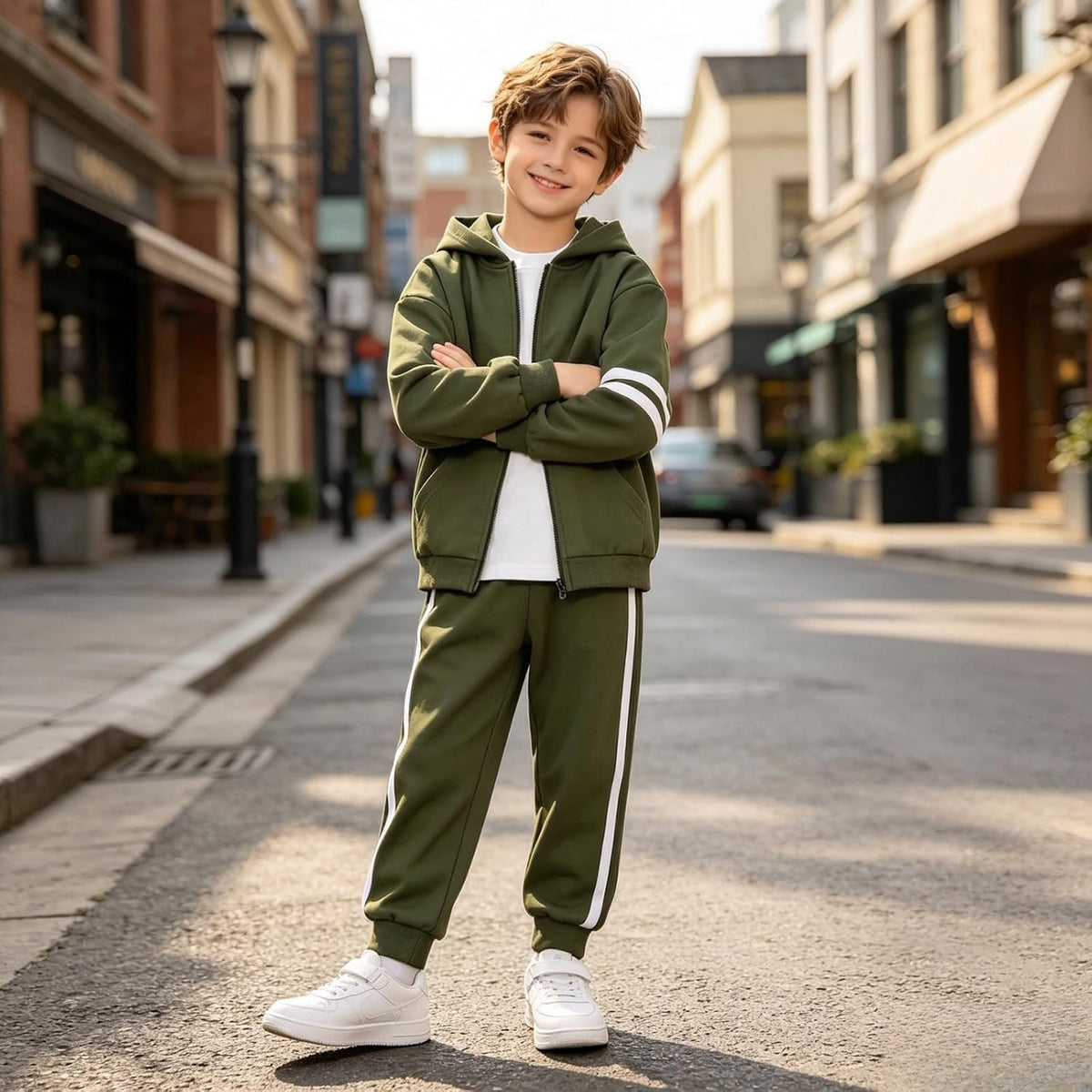 Boys Clothes 2 Piece Sweatsuit Set Zip Up Hoodie Sweatshirt and Pants Kids Boys Fall Winter Outfits Size 6-13 Years