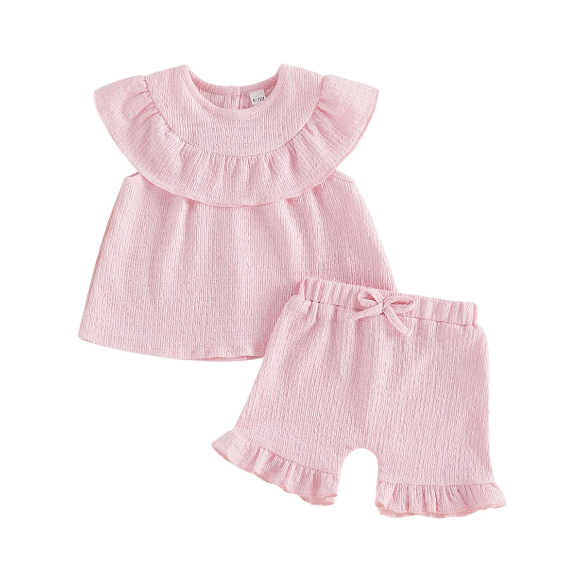 BemeyourBBs Summer Toddler Girl Clothes Baby Girl Ruffle Shirt Shorts Set