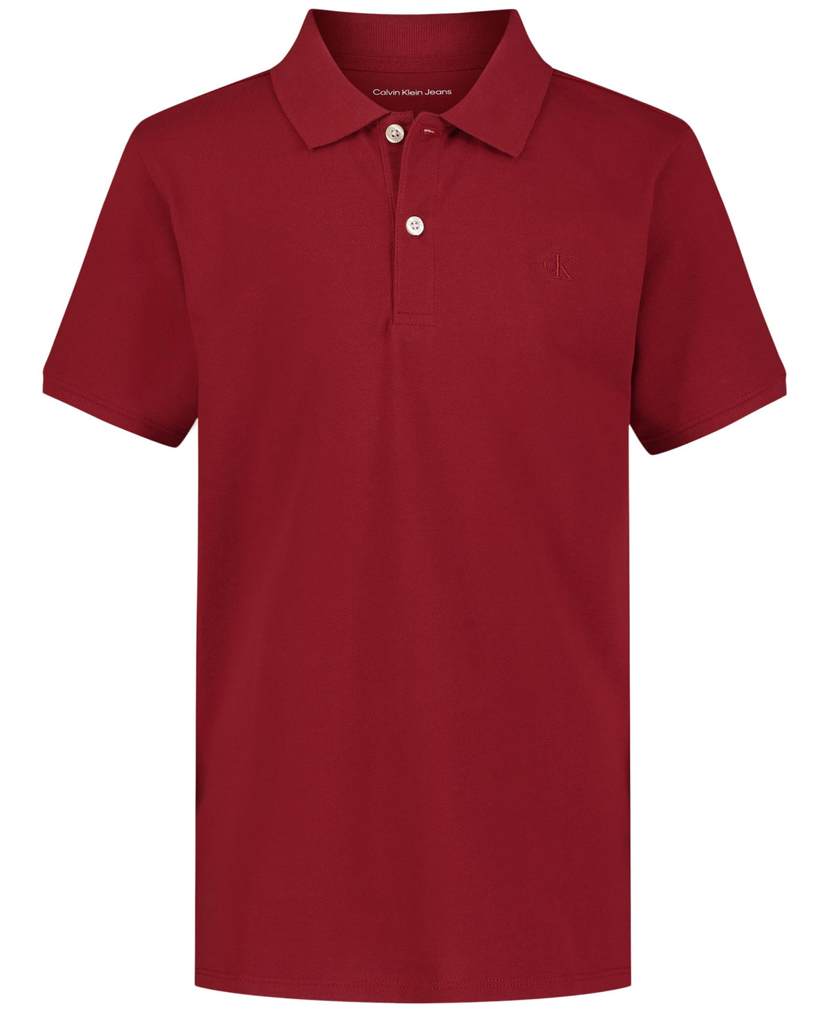 Calvin Klein Boys Short Sleeve Micro Pique Solid Polo, Button Closure, Soft & Comfortable