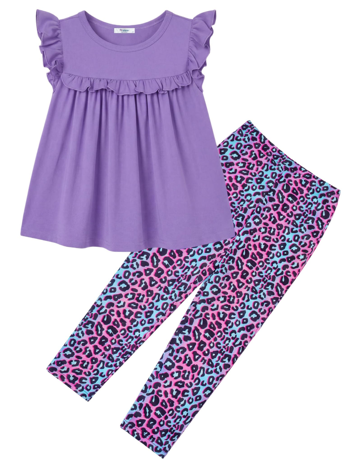 Arshiner Toddler Girls 2 Piece Outfits Peplum Top and Elastic Waist Pants