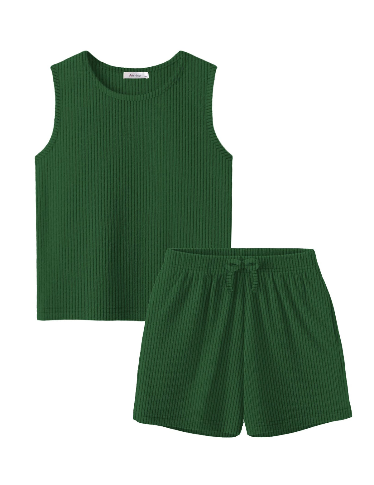 Arshiner Girls Summer 2 Piece Outfits Sleeveless Rib Knit Tops and Shorts