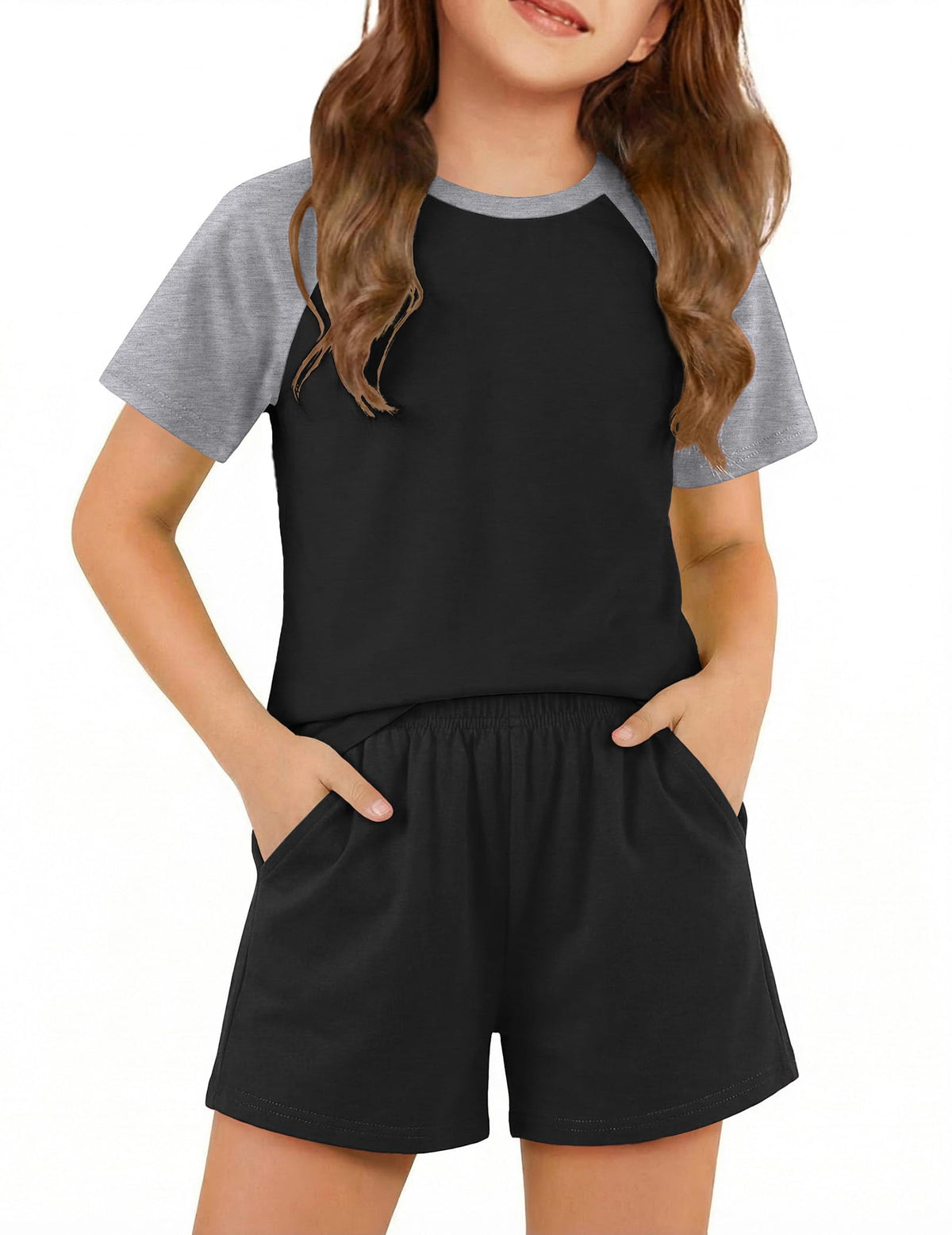 Arshiner Girls 2 Piece Outfits Summer Clothes Fashion Tops and Shorts Set