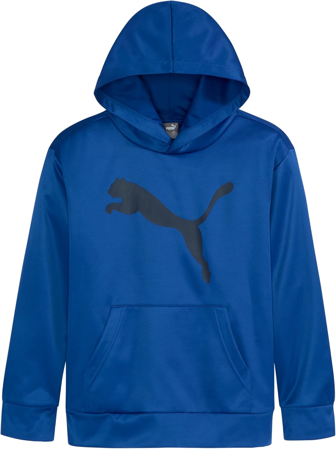 PUMA Boys' Logo Pullover Hoodie, Fleece Sweatshirt, Large Front Pocket