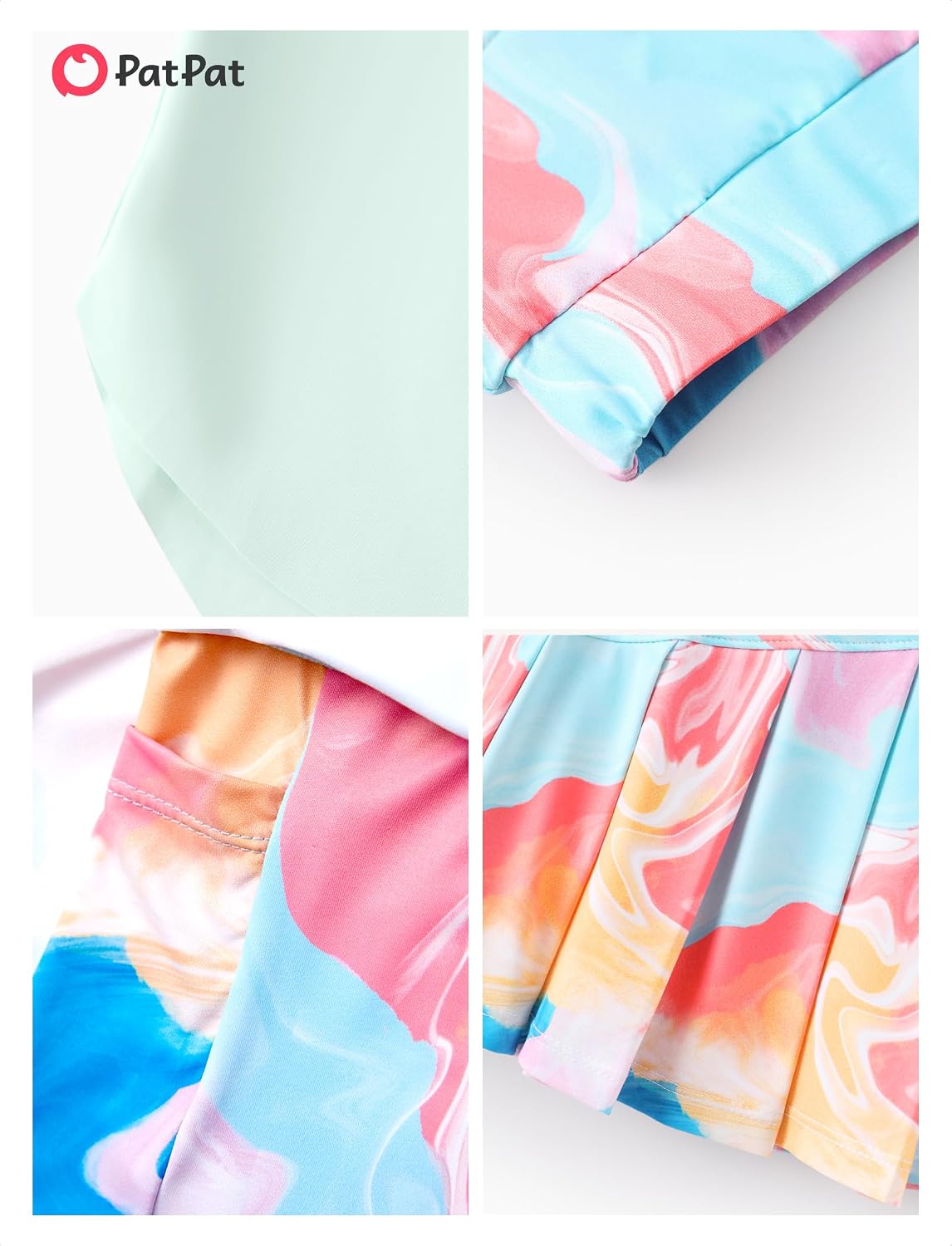 PATPAT Girls Tennis Skirt Sets Tank Top + Pleated Skort Activewear 5-12Y