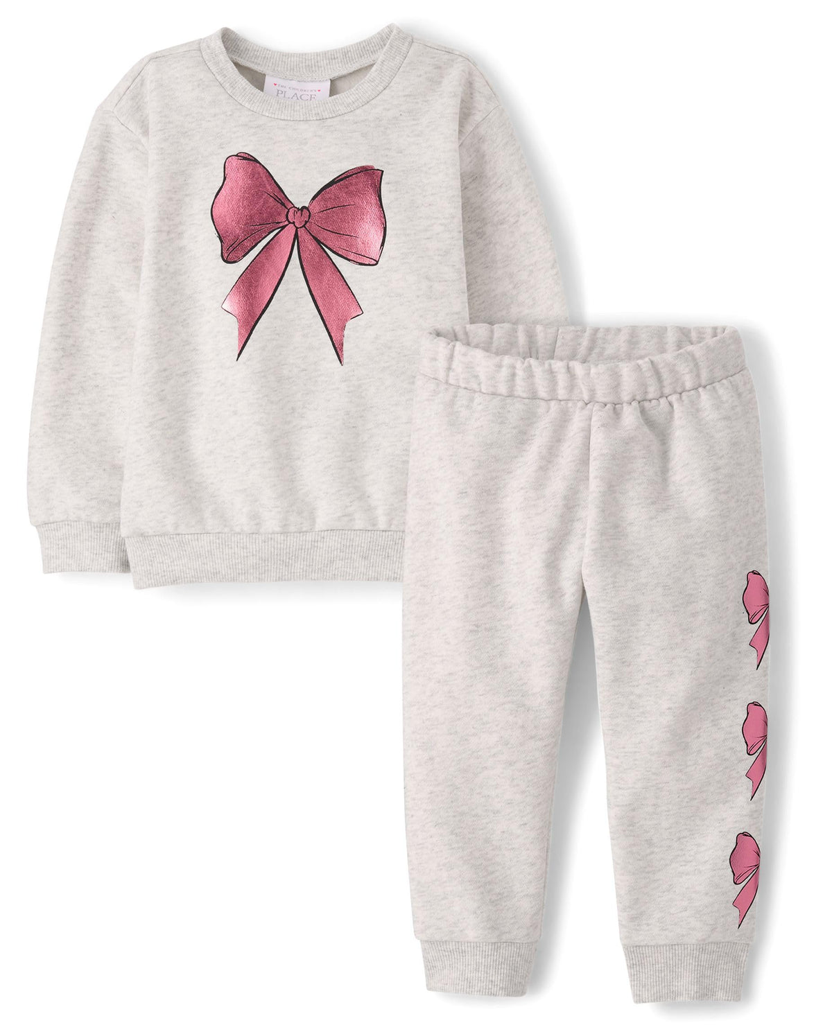 The Children's Place Baby Girls' And Toddler Long Sleeve Active Shirt and Pant, 2 Piece Outfit