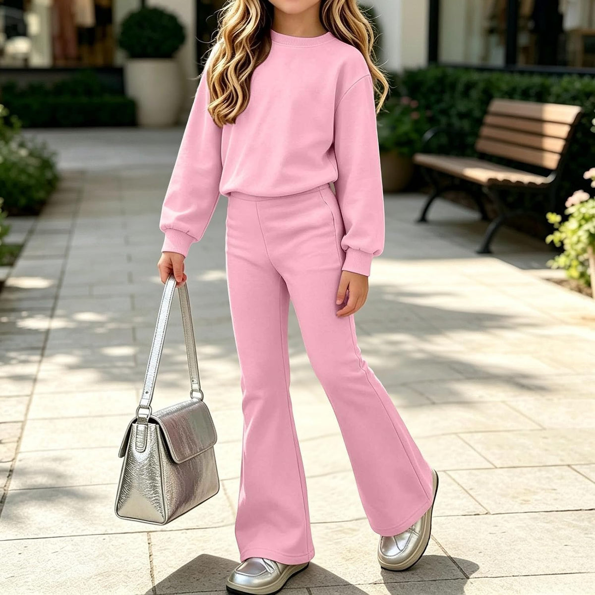 Girls Sweatsuit Set Boys Tracksuit Kids 2 Piece Outfits Crewneck Pullover Sweatshirt Jogger Sweatpants Matching Set