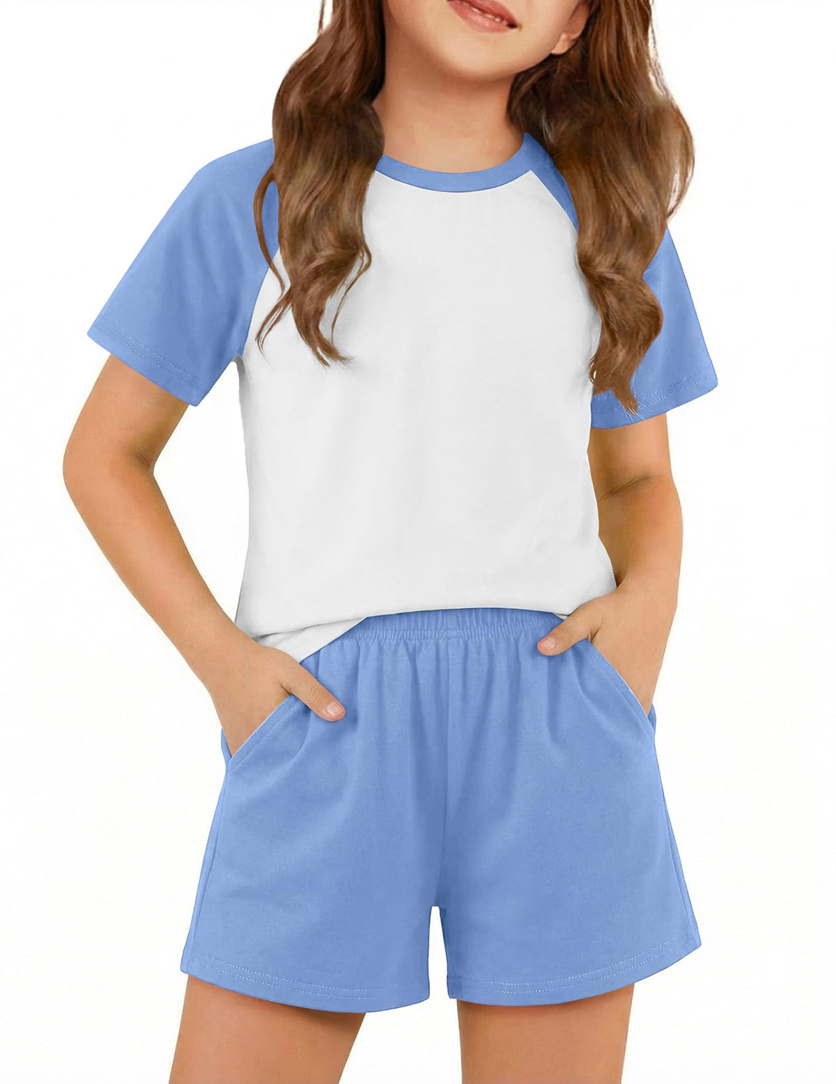 Arshiner Girls 2 Piece Outfits Summer Clothes Fashion Tops and Shorts Set