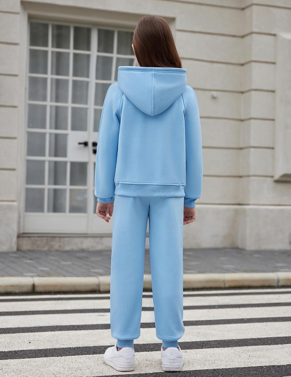 Arshiner Girls 2 Piece Outfits Sweatsuit Half Zip Sweatshirt and Sweatpants