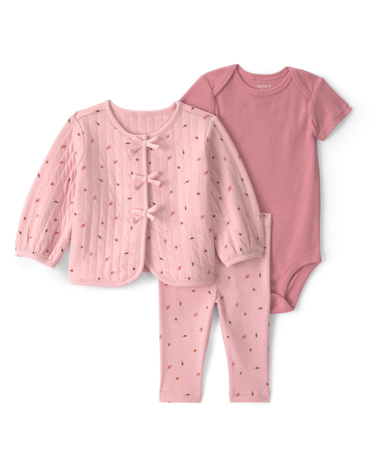 Carter's Baby Girls' 3-piece Bodysuit Pant Sets