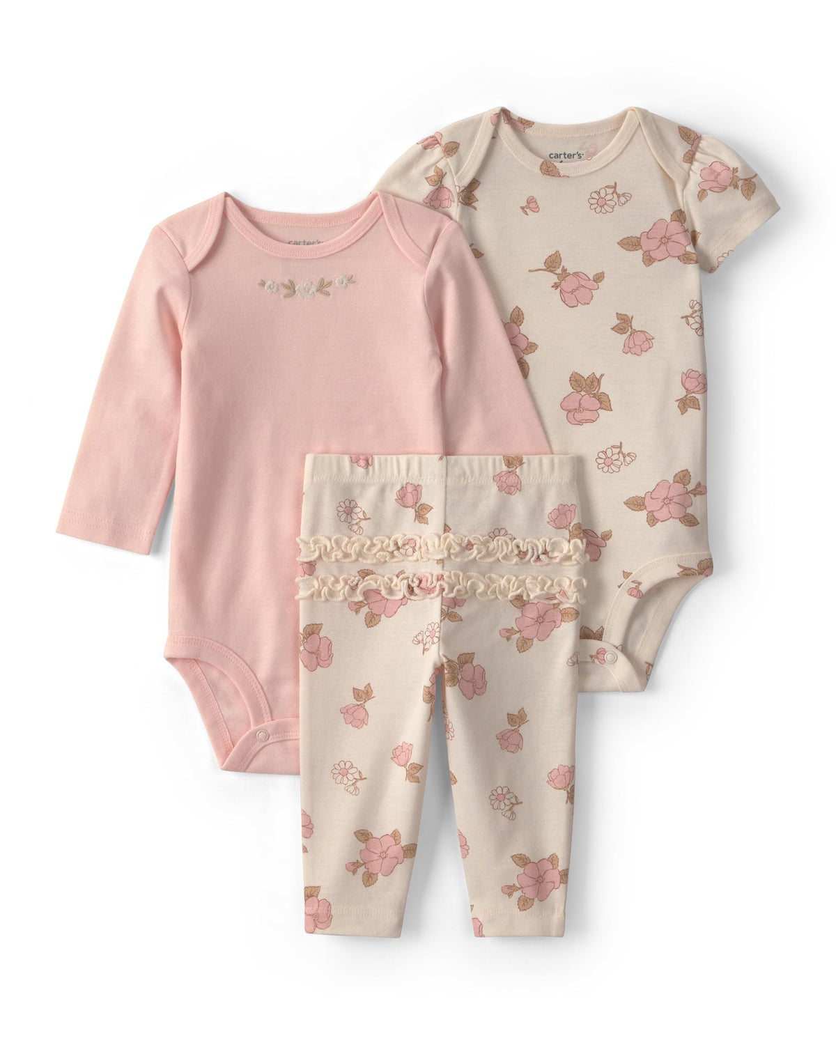 Carter's Baby Girls' 3-piece Bodysuit Pant Sets