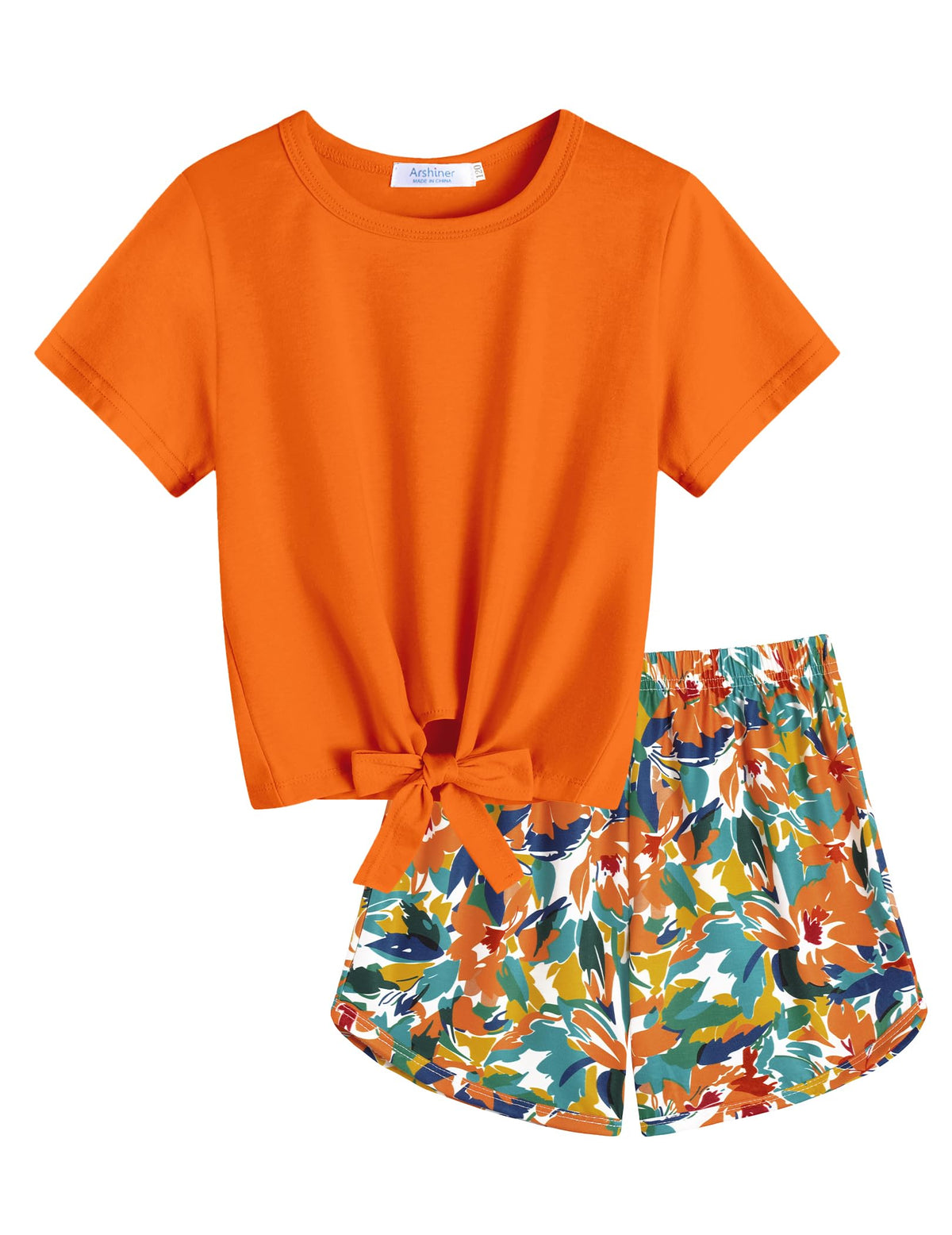 Arshiner Girls 2 Piece Outfits Summer Short Sets Short Sleeve Top and Short