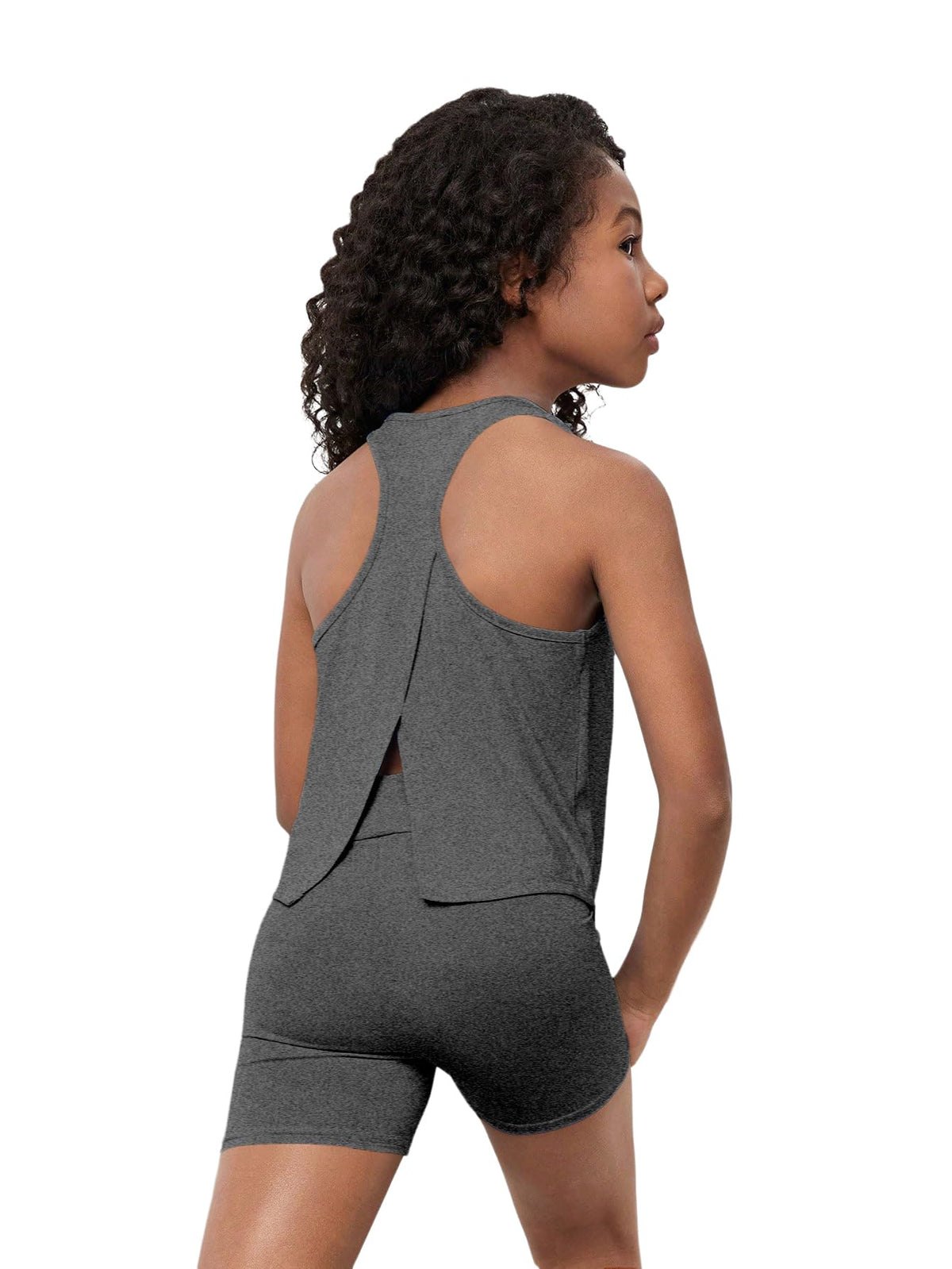 BEAUDRM Girl's 2 Piece Workout Outfits Crop Top and Shorts Athletic Sets