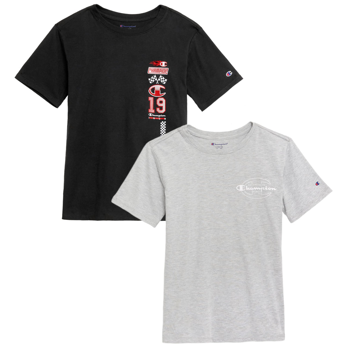 Champion Boys 2 Pack Short Sleeve Tee Shirt for Kids