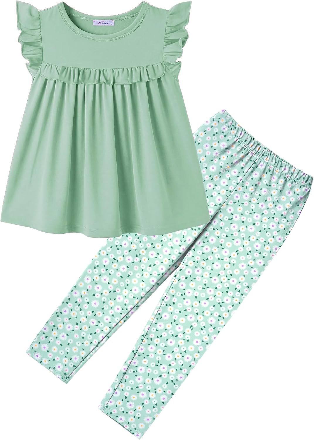 Arshiner Toddler Girls 2 Piece Outfits Peplum Top and Elastic Waist Pants