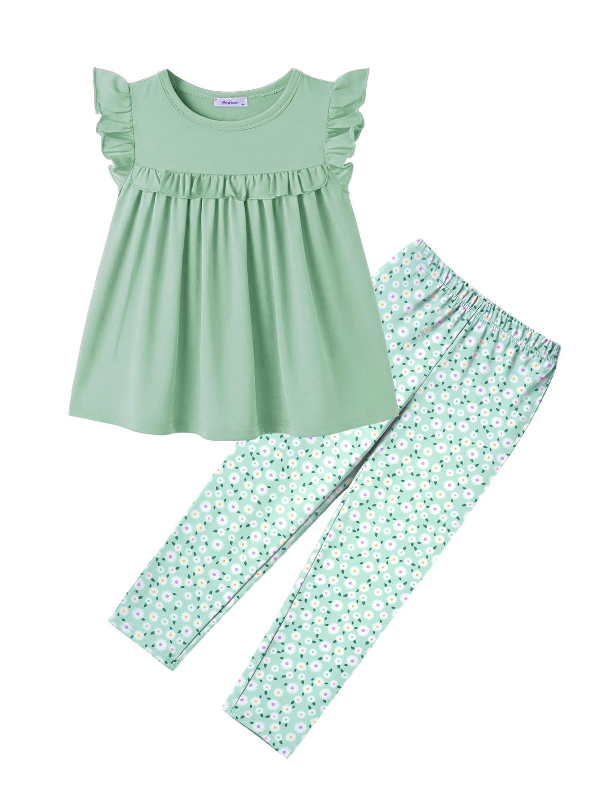Arshiner Toddler Girls 2 Piece Outfits Peplum Top and Elastic Waist Pants