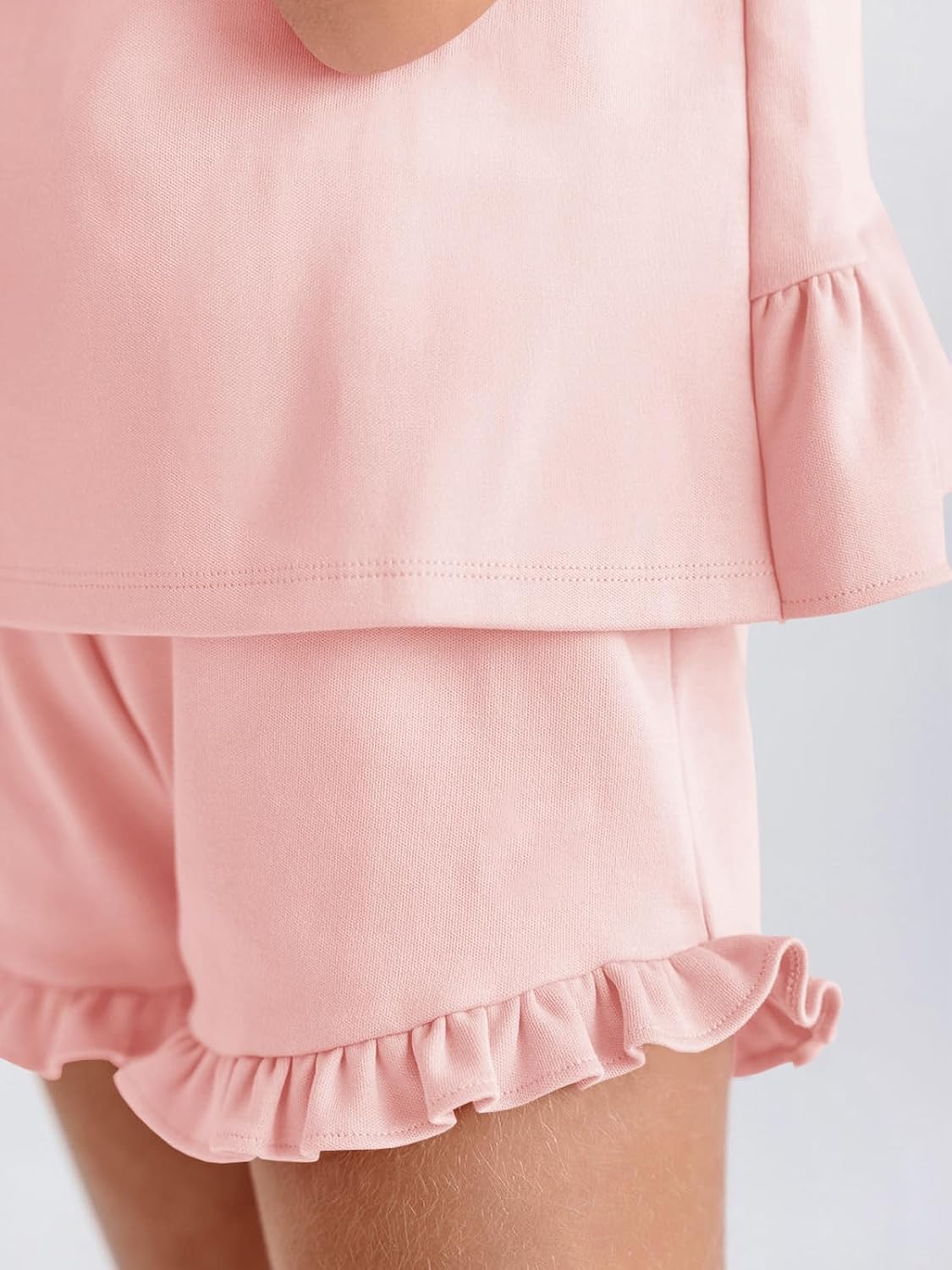 Haloumoning Girls Summer Clothing Sets Ruffle Tank Tops and Shorts