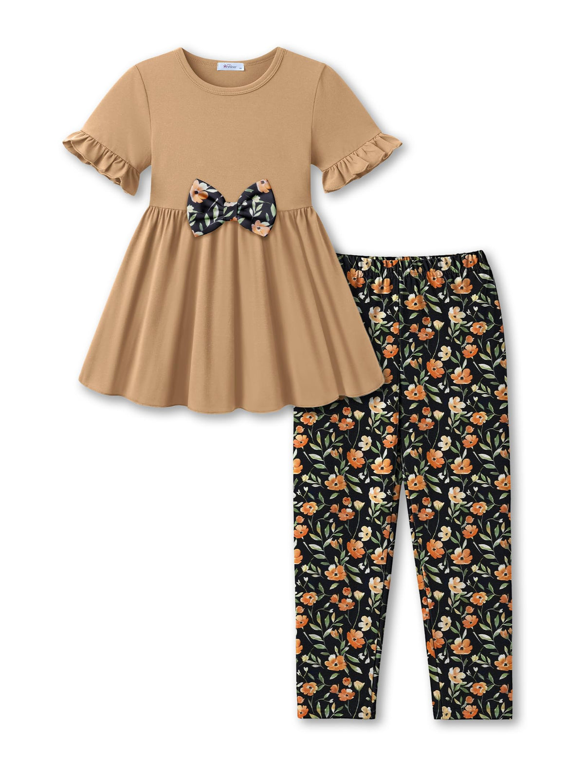 Arshiner Girls Clothes 2 Piece Outfit Toddler Cute Ruffled Top Leggings Set