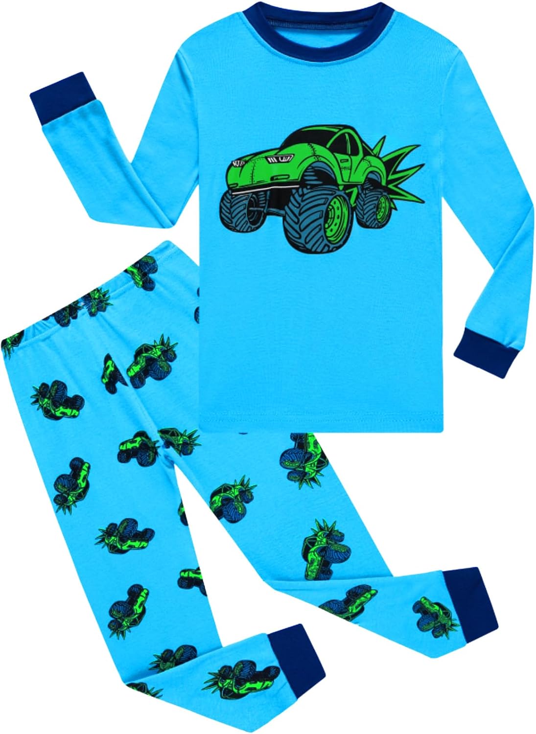 Little bety Boys 4 Pieces Cotton Pajamas Toddlers Long Sleeve 24M-12Years
