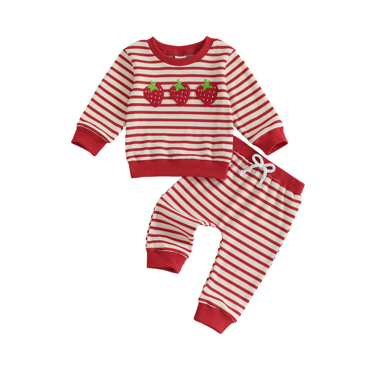 Amnnchya Toddler Clothes For Baby Girls Cute Strawberry Long Sleeve Sweatshirt Pants Girls Warm Fall Winter Outfits Set