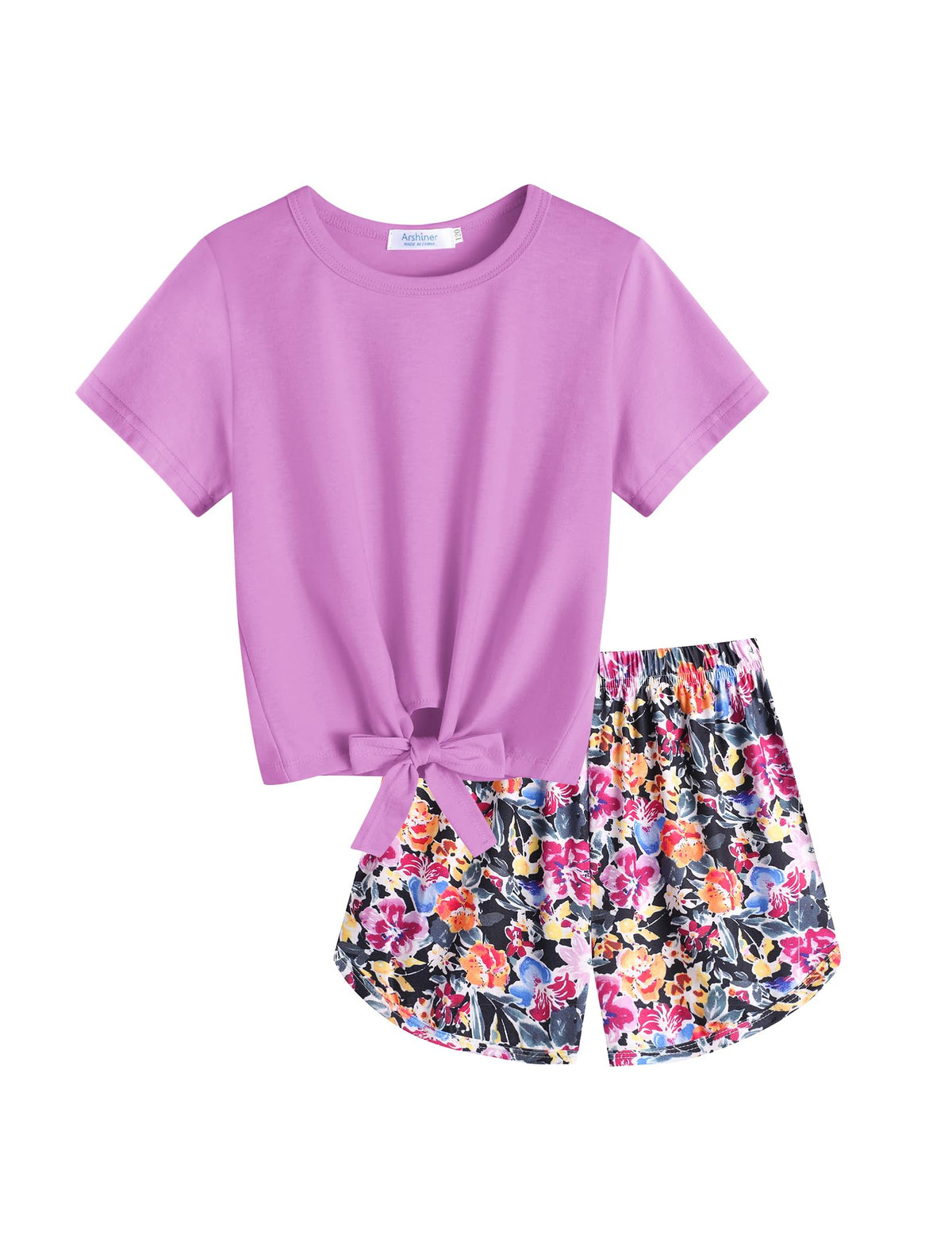 Arshiner Girls 2 Piece Outfits Summer Short Sets Short Sleeve Top and Short