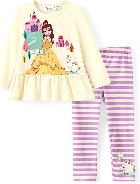 Disney Toddler Girls Clothes Long Sleeve Shirt Leggings 2pcs Outfits Set