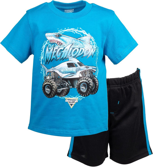 Monster Jam Boys' Athletic 2-Piece T-Shirt and Shorts Set Toddler to Big Kid
