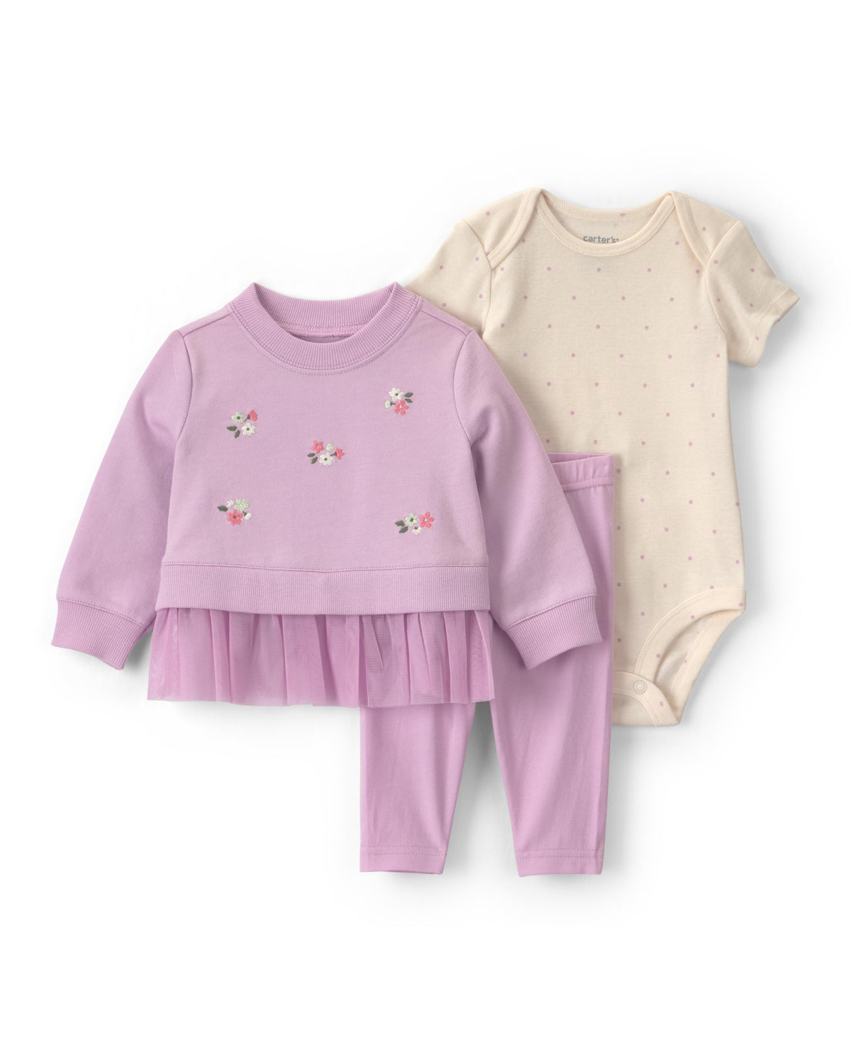Carter's Baby Girls' 3-piece Bodysuit Pant Sets