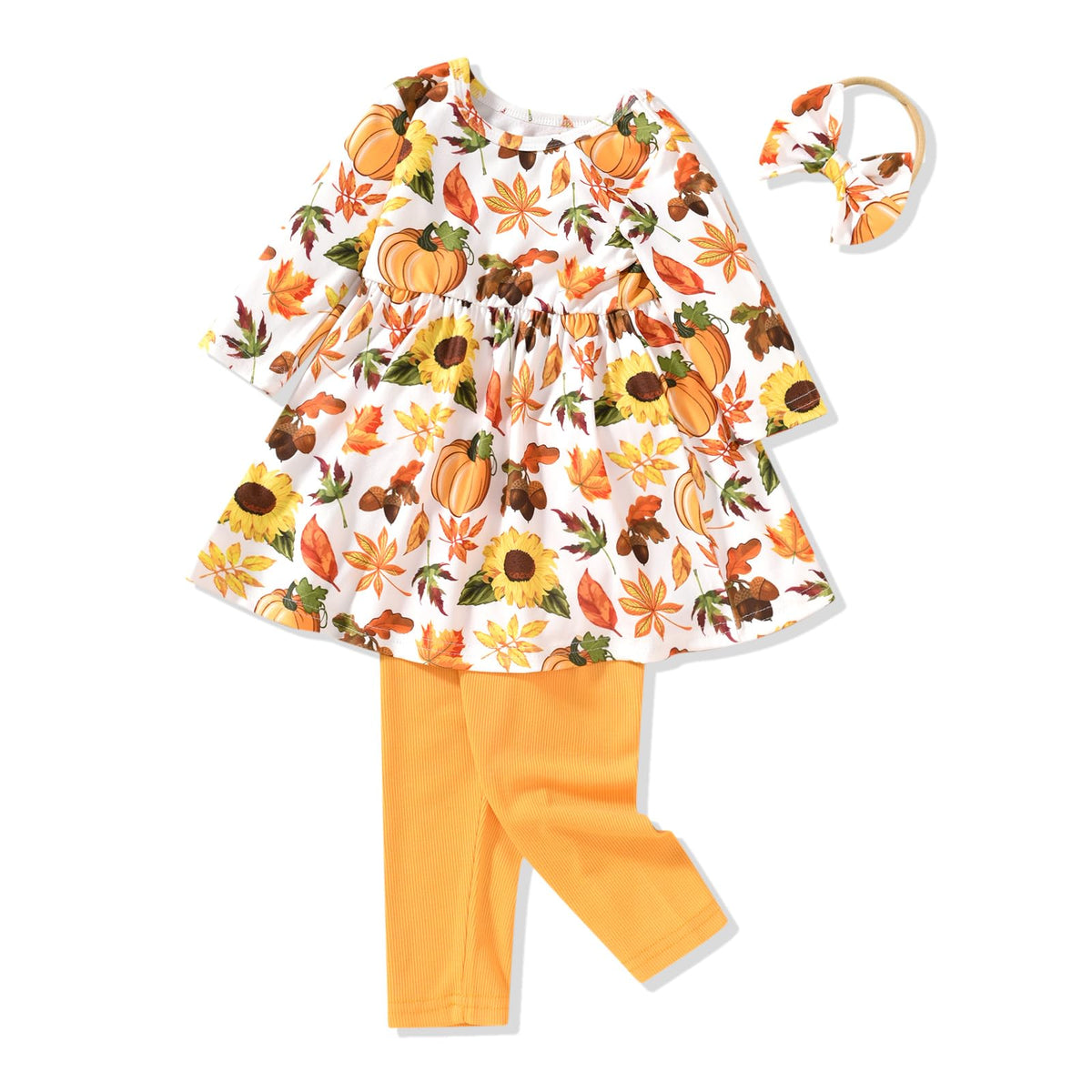 Aalizzwell Toddler Girls Floral Tunic Outfit for Fall Winter