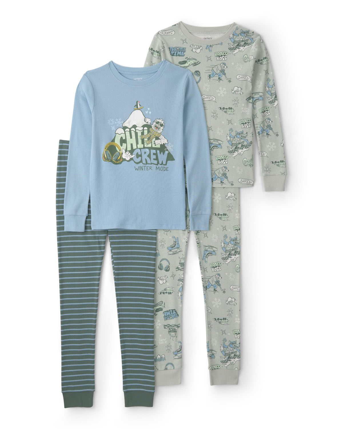 Carter's Boys' 4-piece Tight Fit Cotton Pajama Set