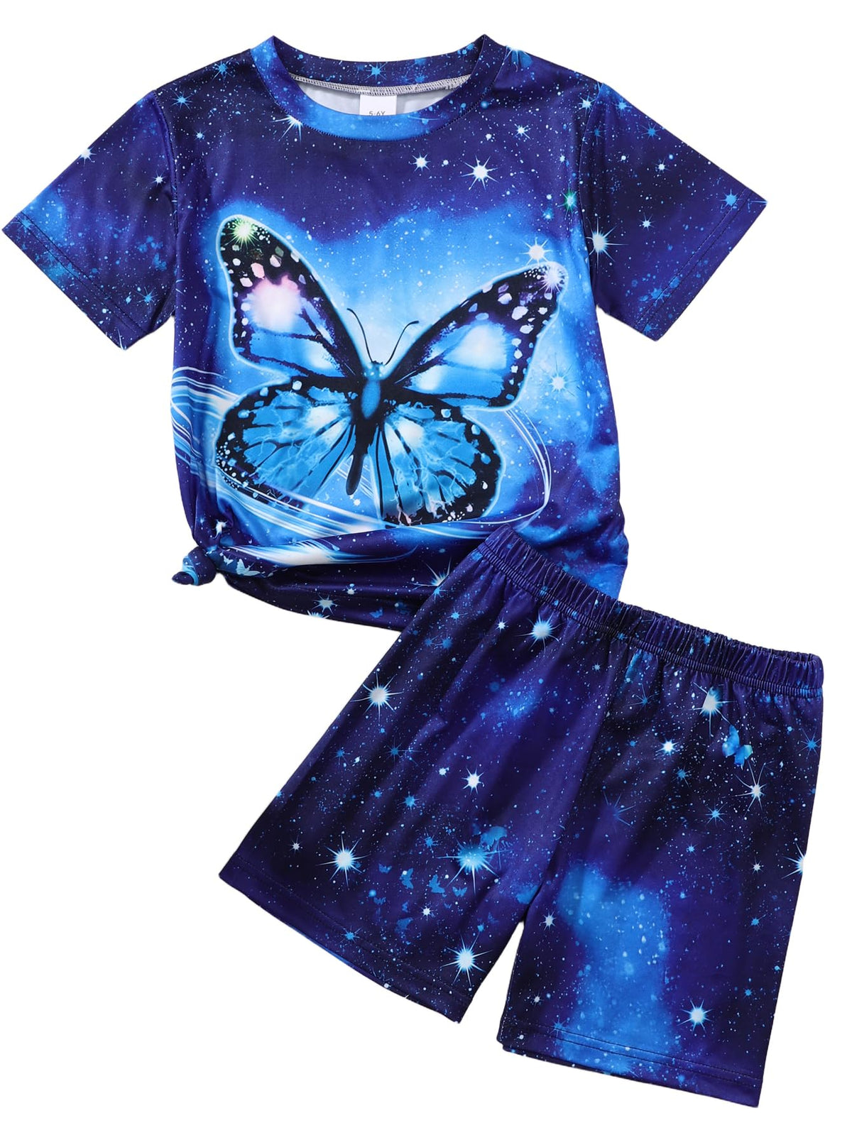5-12Y Girls Clothes Summer 2 Piece Outfits Short Sleeve T-Shirts and Shorts Kids Fashion Clothing Sets