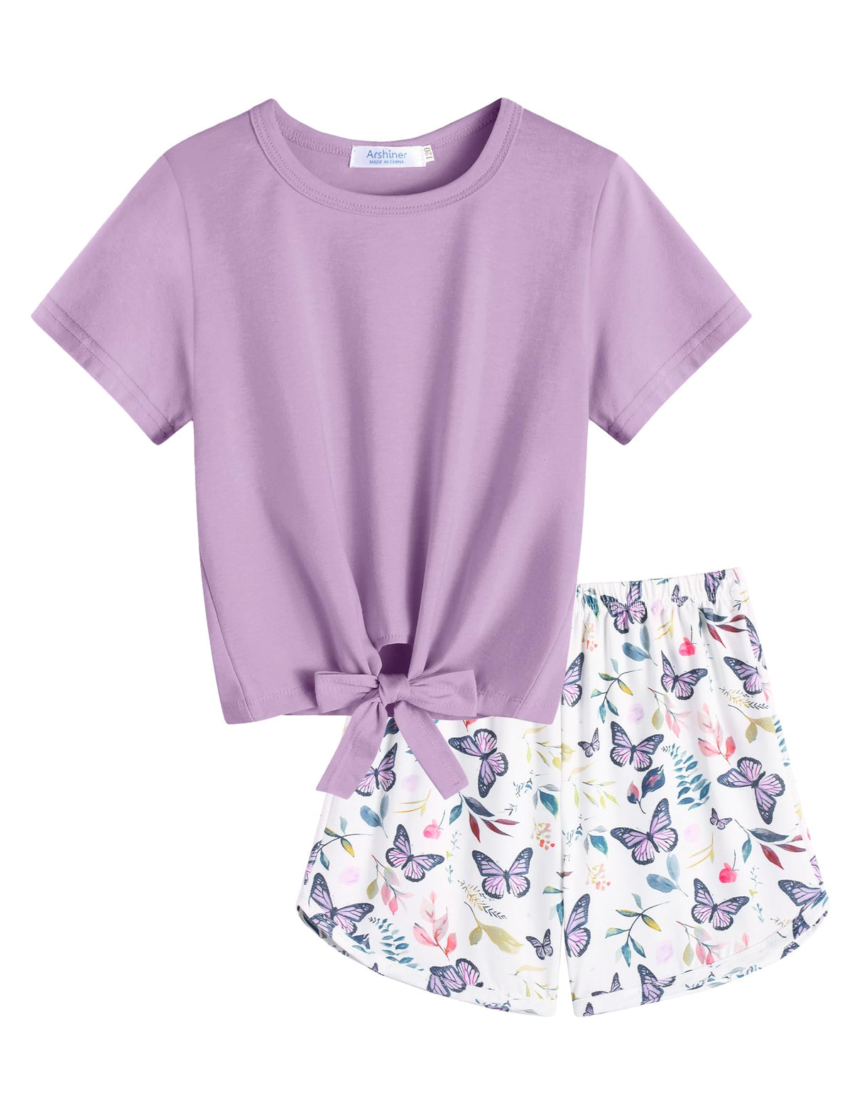 Arshiner Girls 2 Piece Outfits Summer Short Sets Short Sleeve Top and Short
