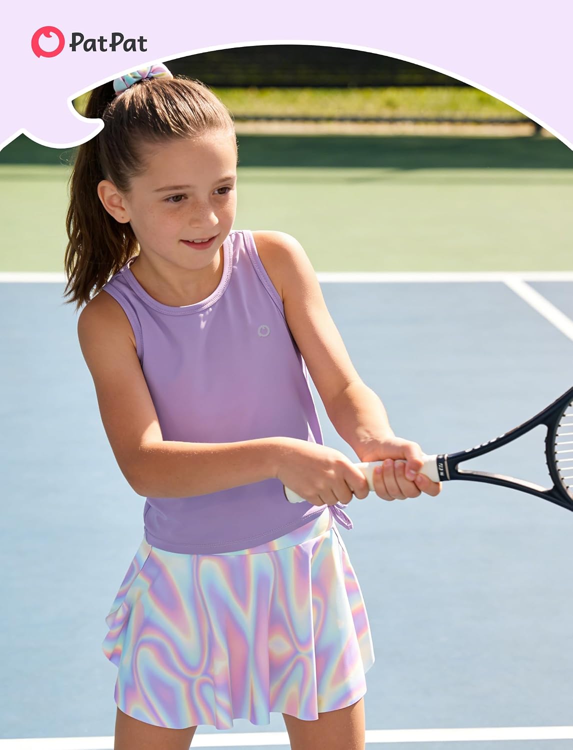 PATPAT Girls Skirt Athletic Sets Summer Outfits with Hair Ties 3-13 Years