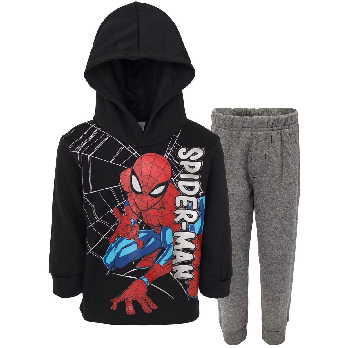 Marvel Avengers Spider-Man Fleece Pullover Hoodie and Jogger Pants Outfit Set Toddler to Big Kid Sizes (2T - 18-20)