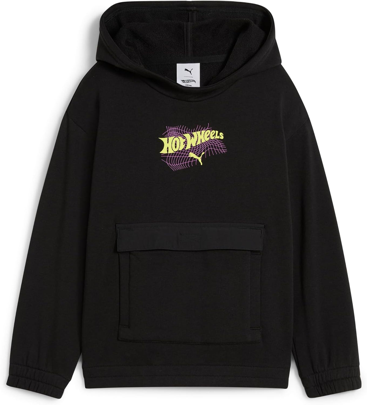 PUMA Boys' Logo Pullover Hoodie, Fleece Sweatshirt, Large Front Pocket
