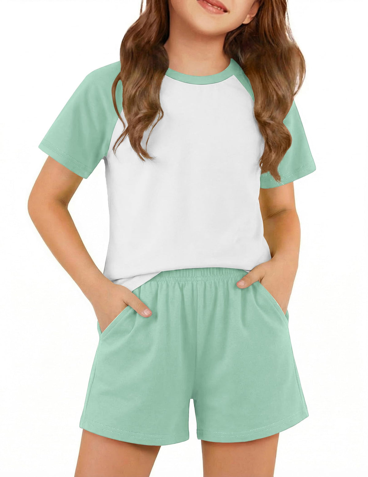 Arshiner Girls 2 Piece Outfits Summer Clothes Fashion Tops and Shorts Set