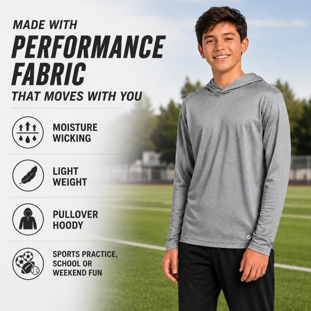 RBX Boys 3-Pack Lightweight Pullover Hoodies, Long Sleeve Sweatshirts, 4-20
