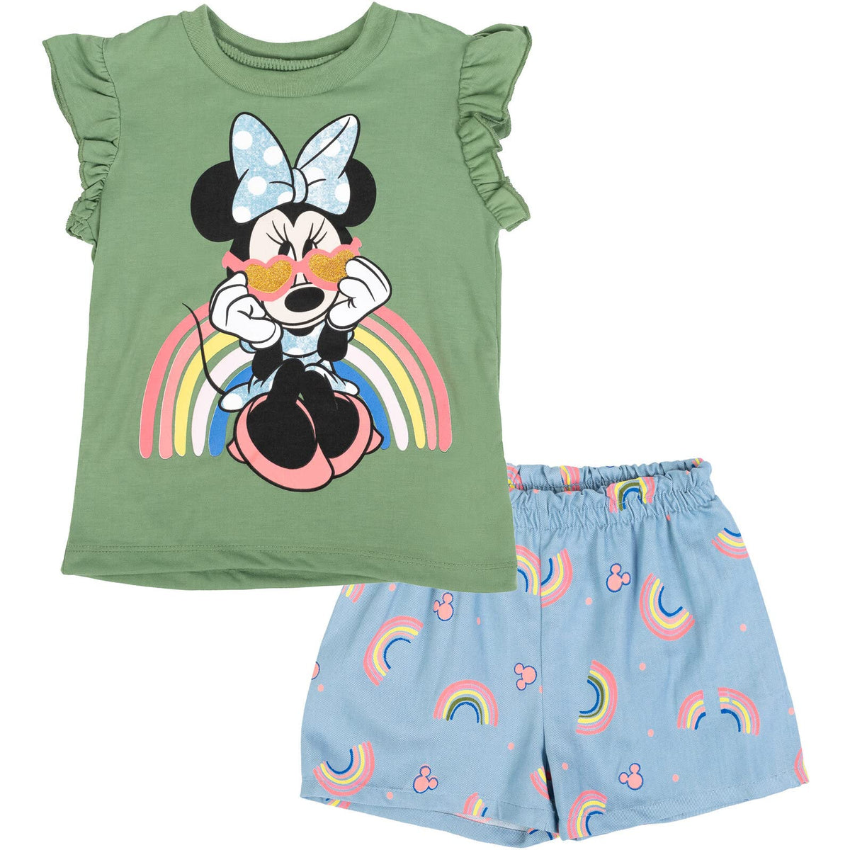 Disney Minnie Mouse Girls' 2-Piece Graphic T-Shirt and Shorts Set