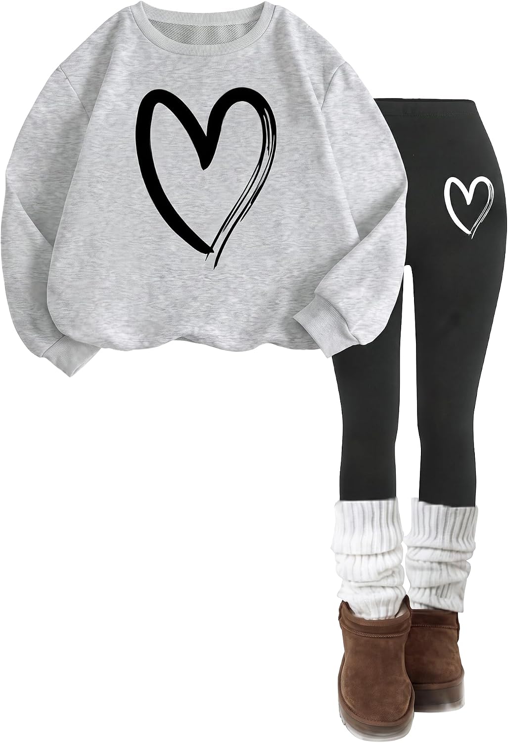 Girls 2 Piece Outfits Sweatshirt + Pants Clothes Set 6-14 Years