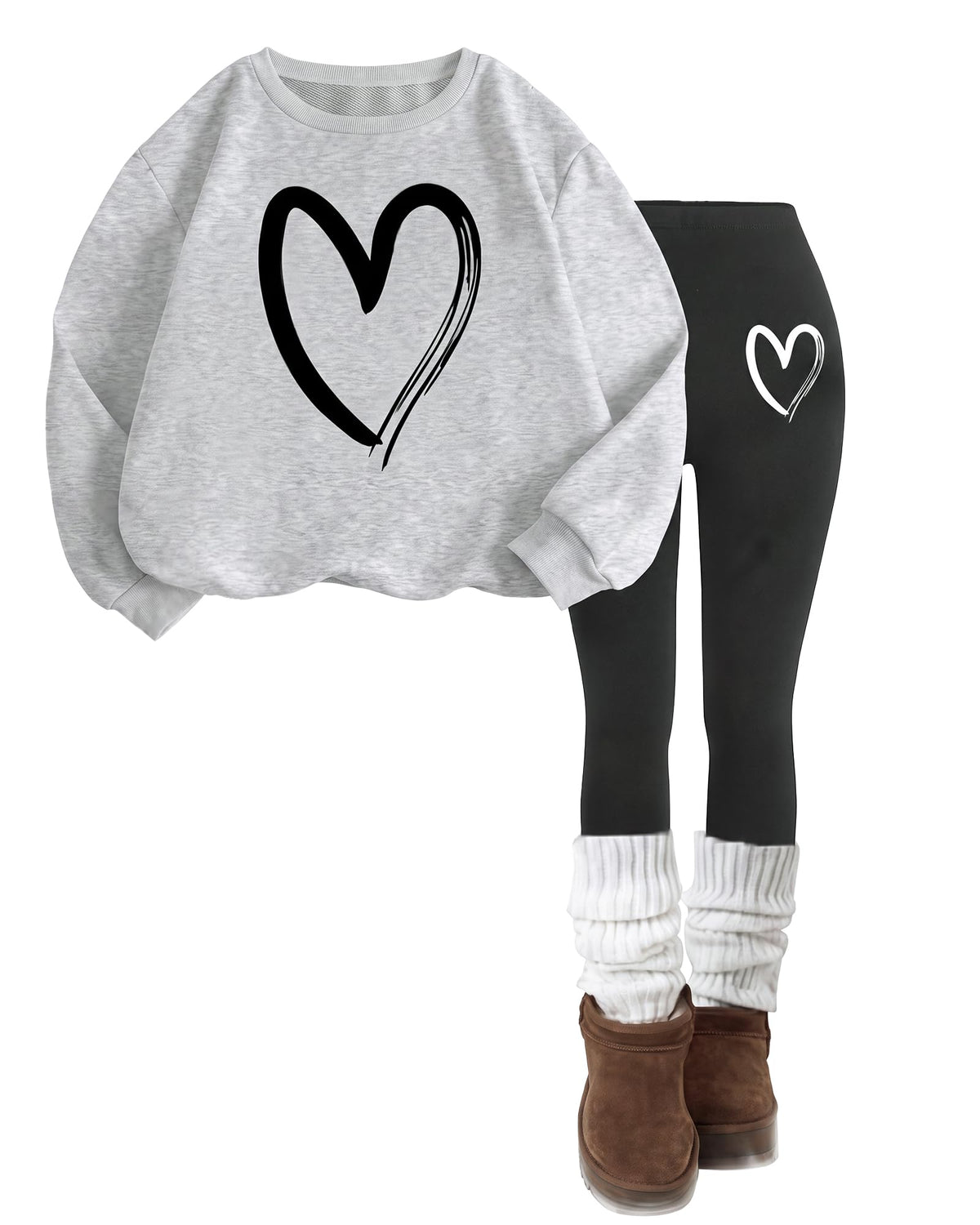 Girls 2 Piece Outfits Sweatshirt + Pants Clothes Set 6-14 Years