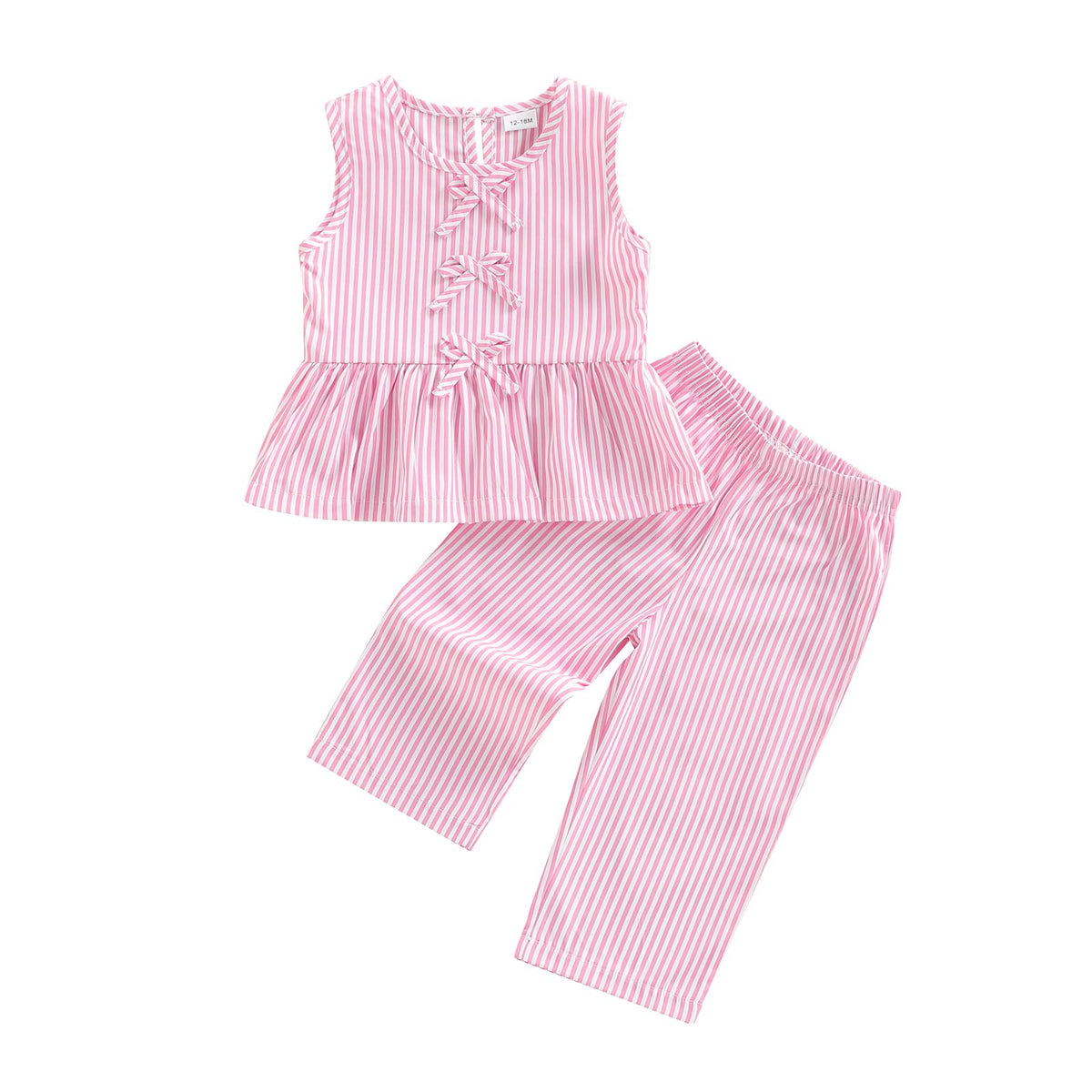 Kupretty Toddler Girl Clothes Ruffle Sleeveless Shirt Pants Set