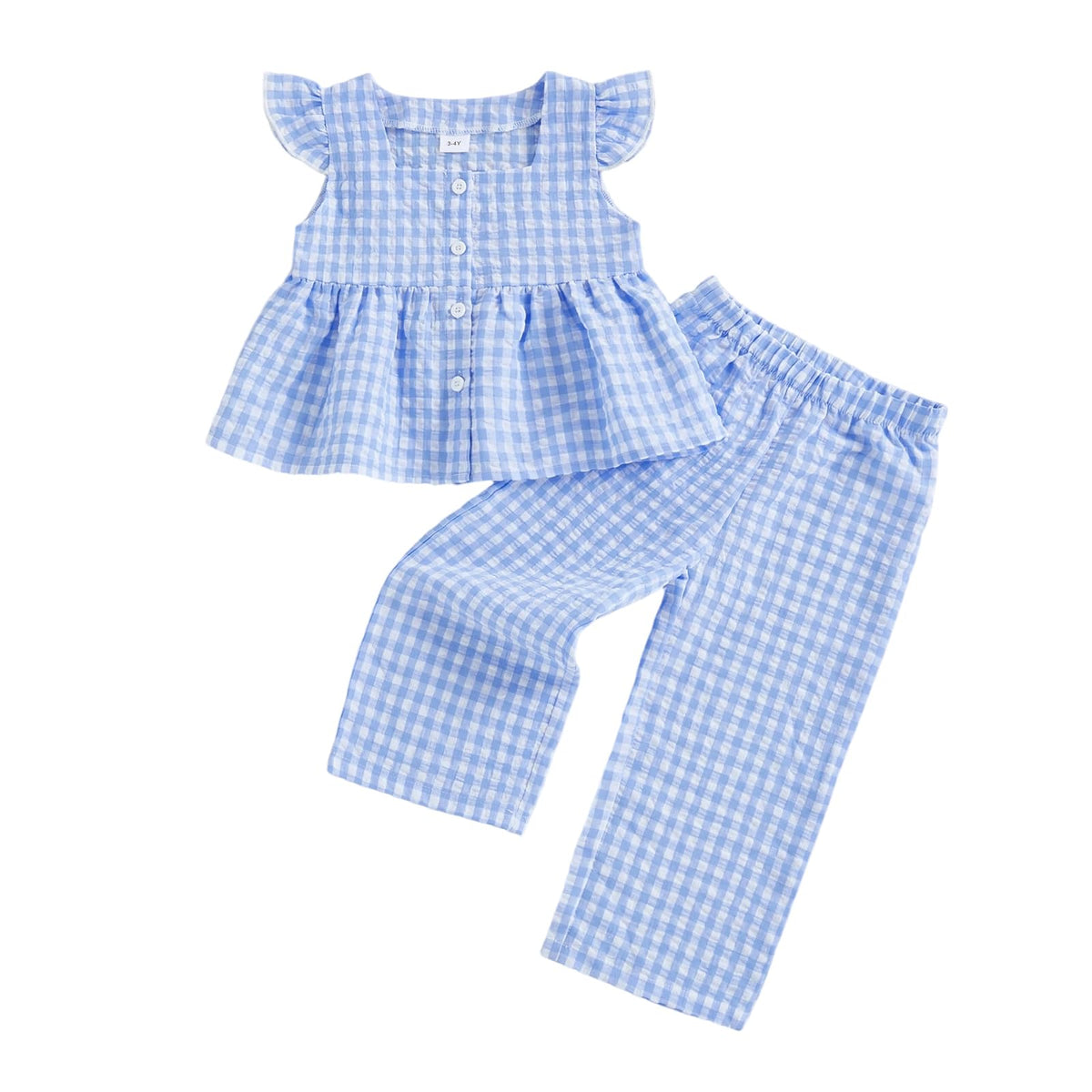 Kupretty Toddler Girl Clothes Ruffle Sleeveless Shirt Pants Set