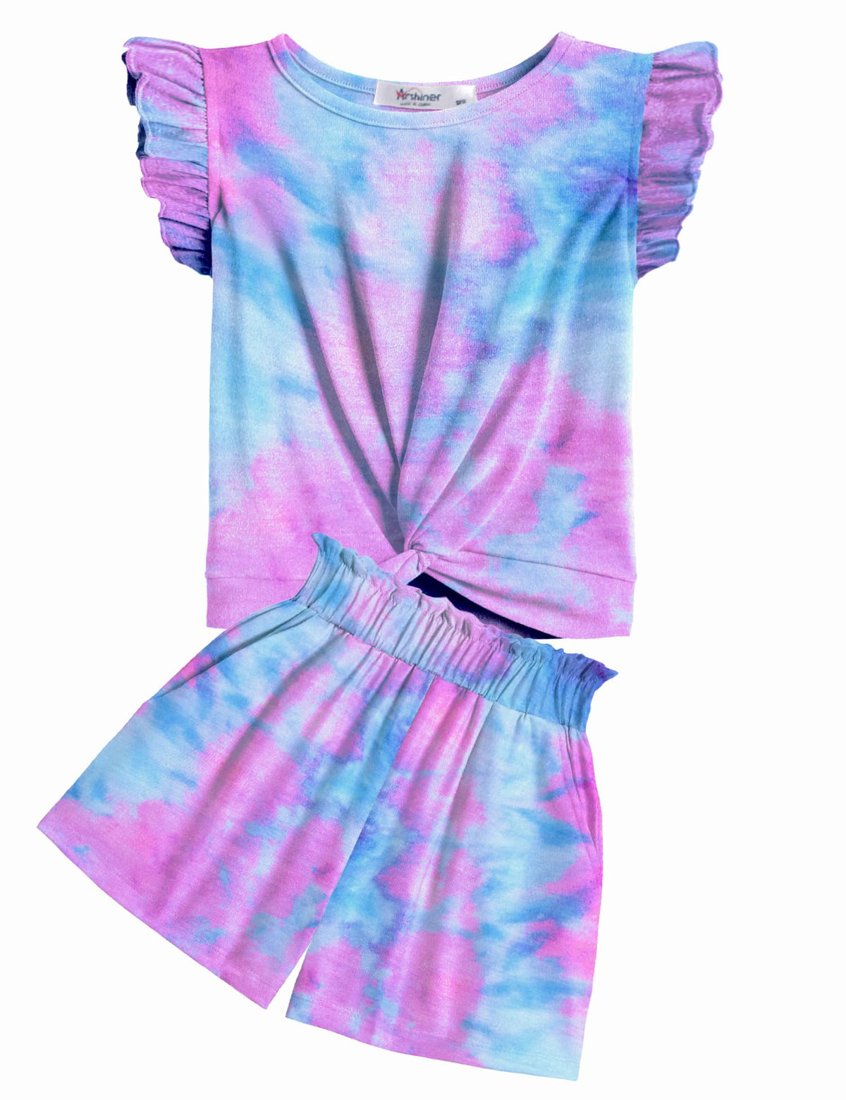 Arshiner Girls Summer Outfits 2 Piece Twist Front Top and Shorts Set
