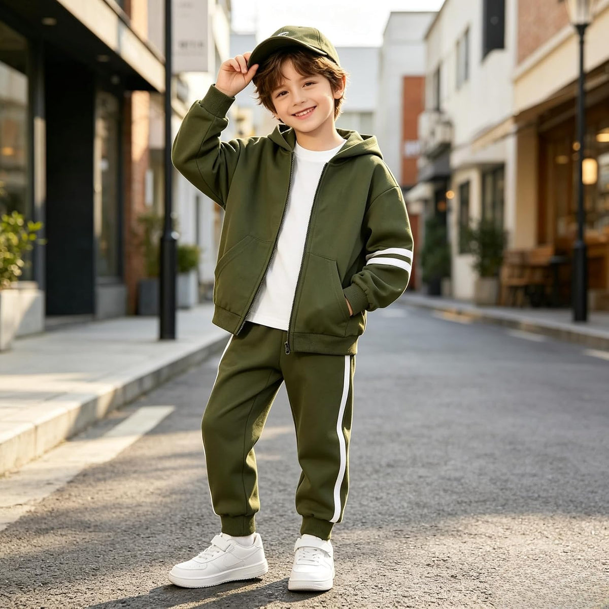 Boys Clothes 2 Piece Sweatsuit Set Zip Up Hoodie Sweatshirt and Pants Kids Boys Fall Winter Outfits Size 6-13 Years