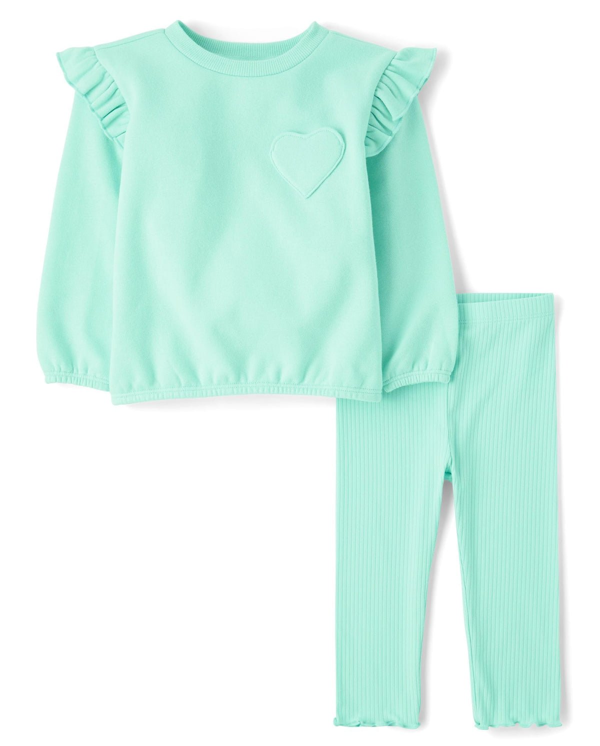 The Children's Place Baby Girls' And Toddler Long Sleeve Active Shirt and Pant, 2 Piece Outfit