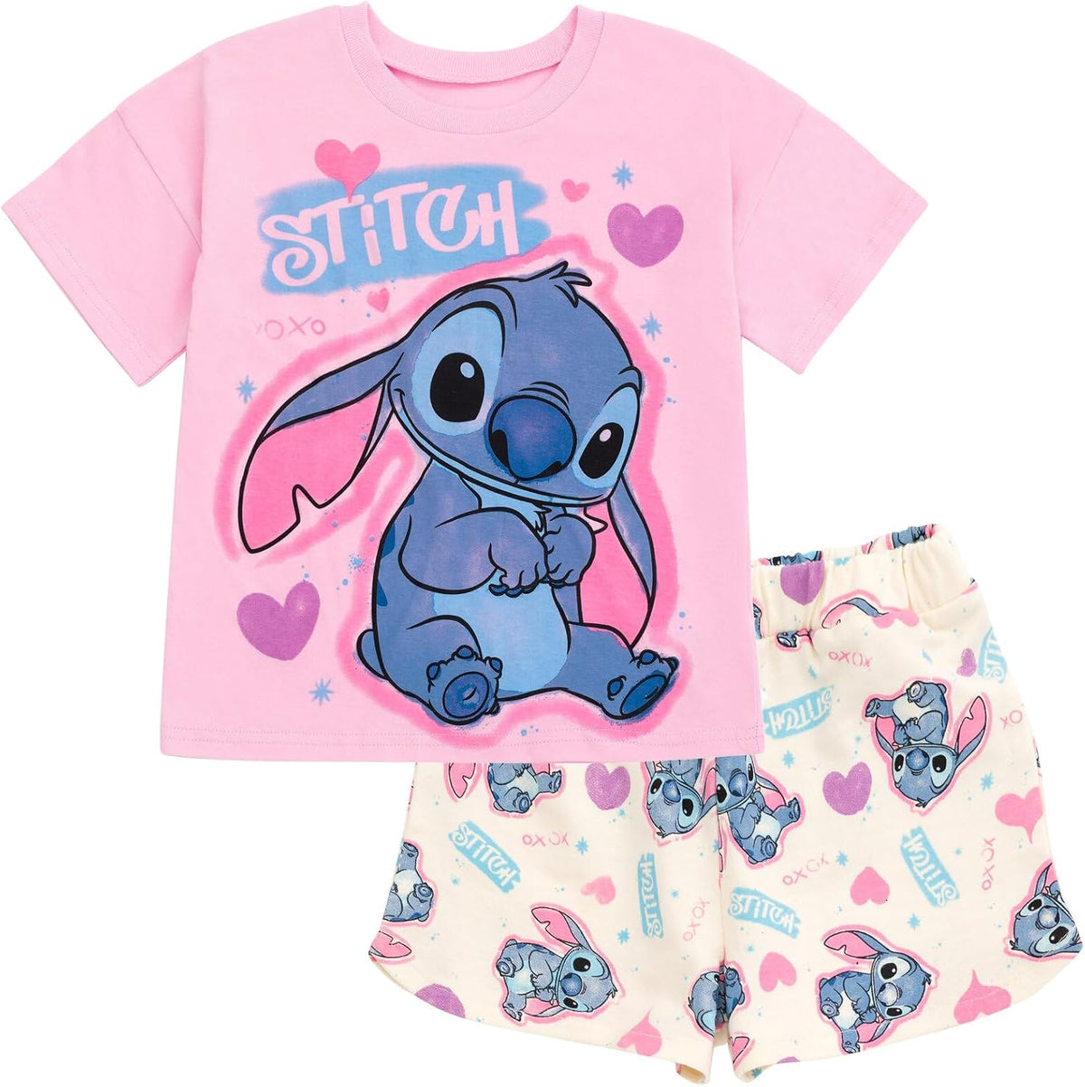 Disney T-Shirt and French Terry Shorts Outfit Set Infant to Big Kid Sizes (12 Months - 14-16)