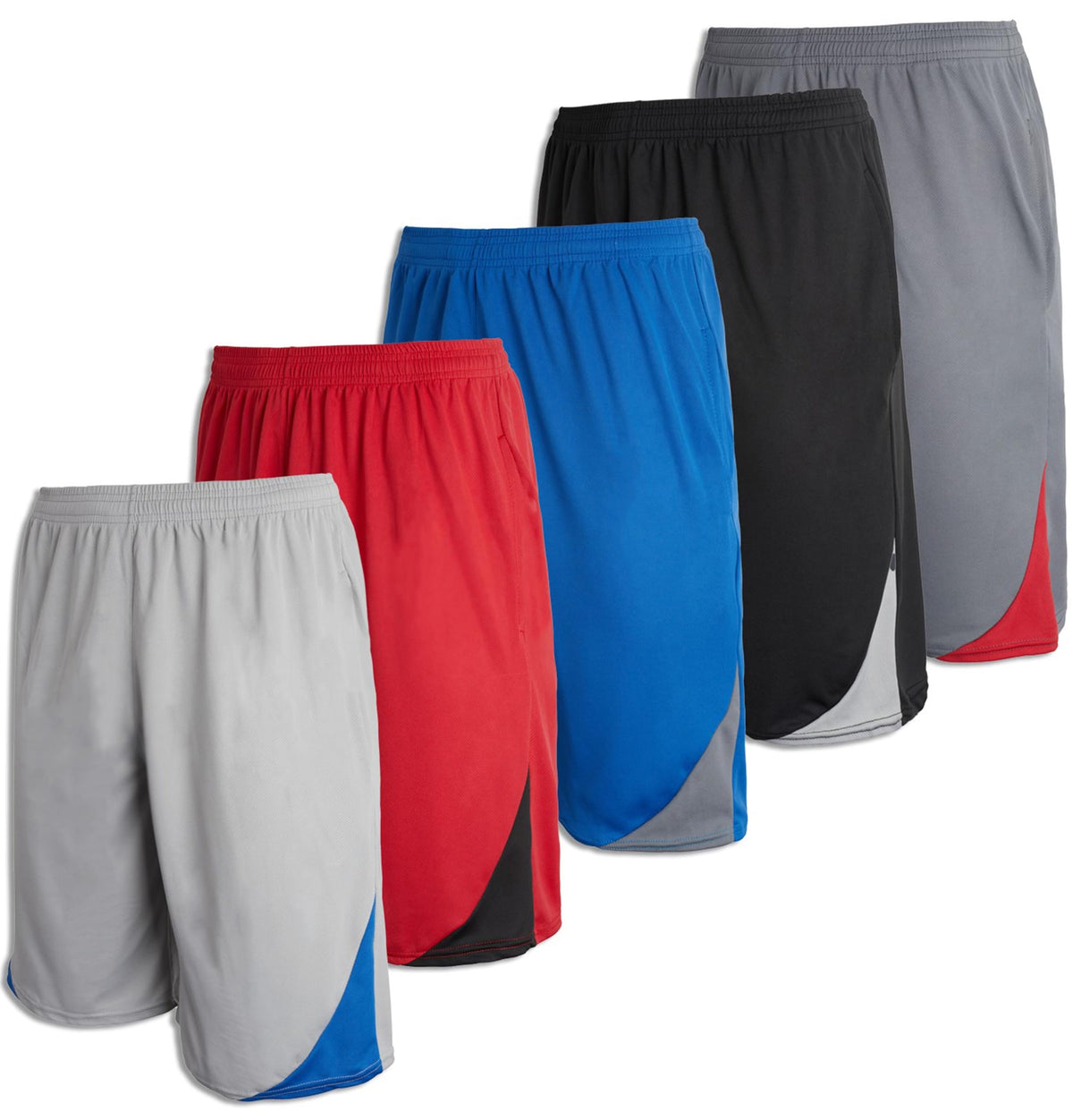 5 Pack Boys' Mesh Athletic Shorts Basketball Kids Soccer Sports Pockets