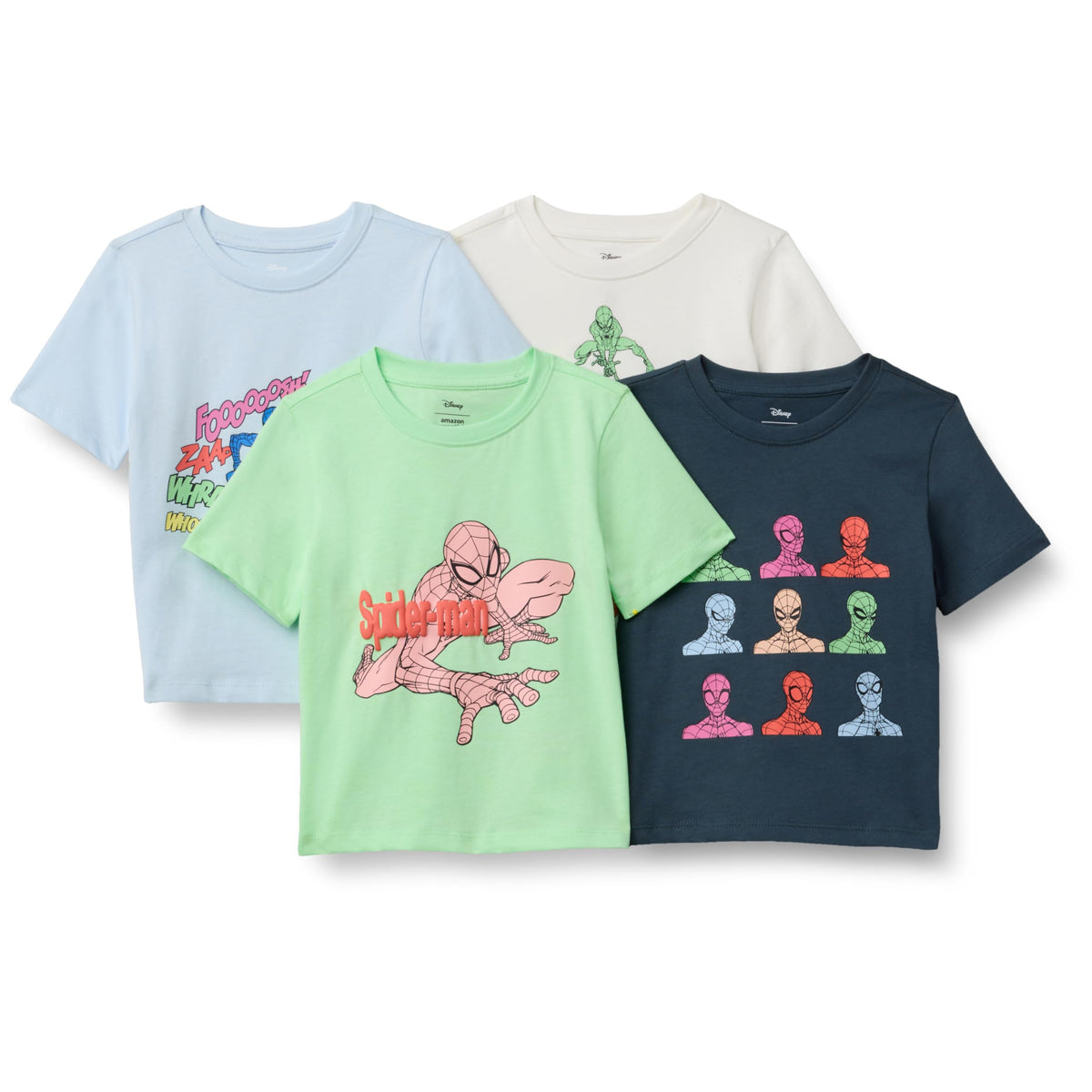 Amazon Essentials Boys and Toddlers' Short-Sleeve T-Shirts, Pack of 4