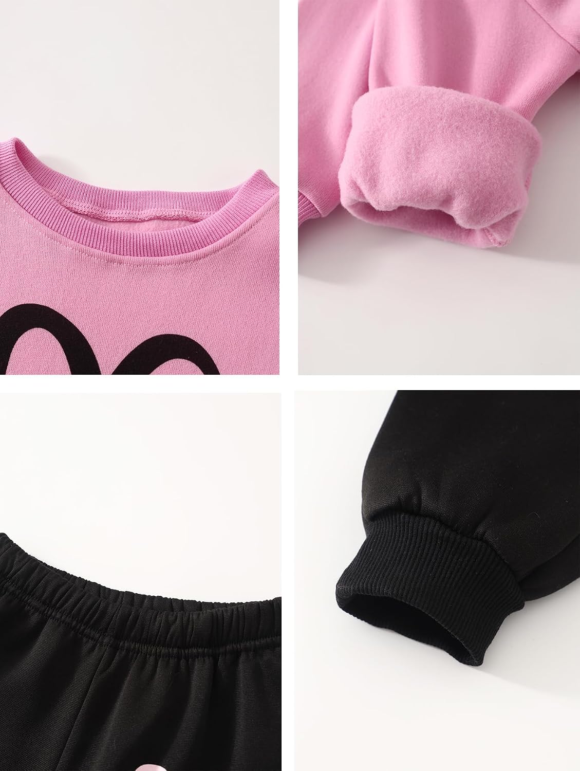 Girls Outfits 4 Piece Long Sleeve Sweatshirt Cargo Pants 3-12Y