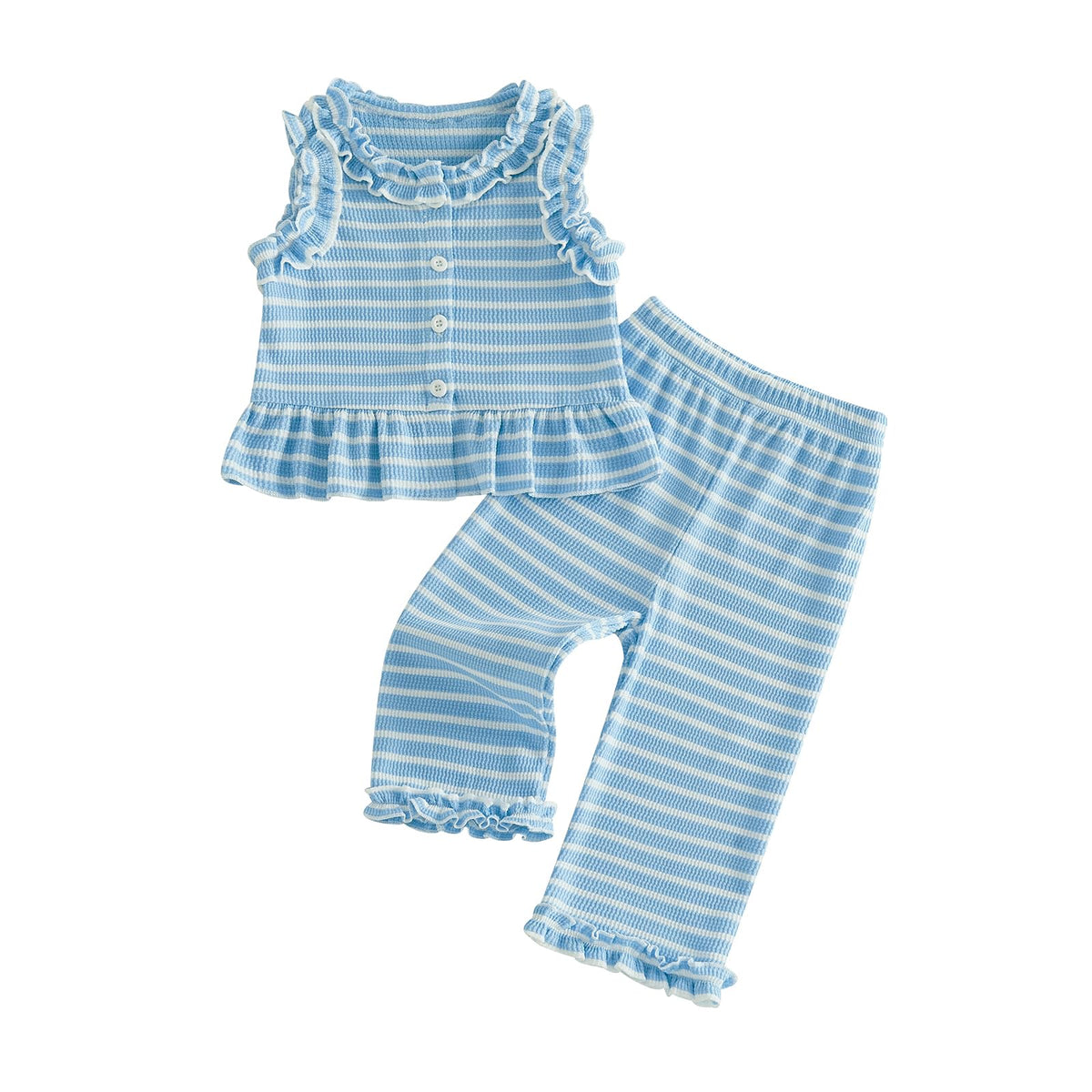 Kupretty Toddler Girl Clothes Ruffle Sleeveless Shirt Pants Set