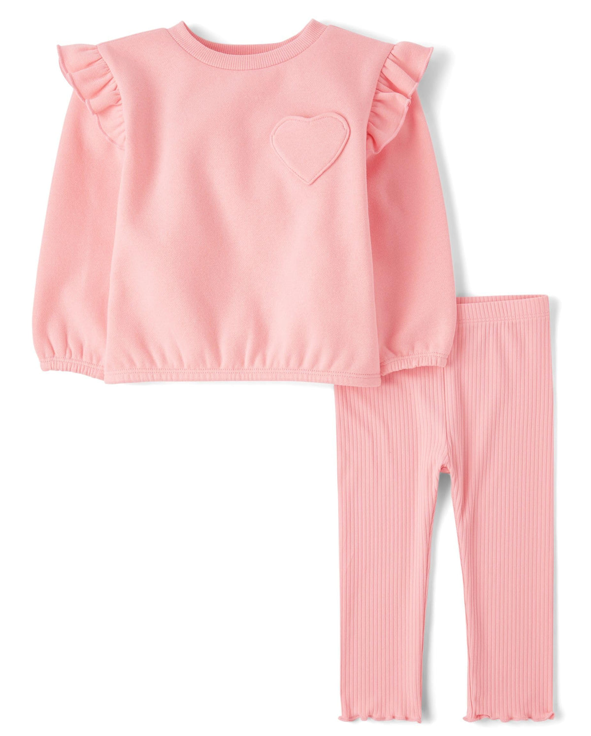 The Children's Place Baby Girls' And Toddler Long Sleeve Active Shirt and Pant, 2 Piece Outfit